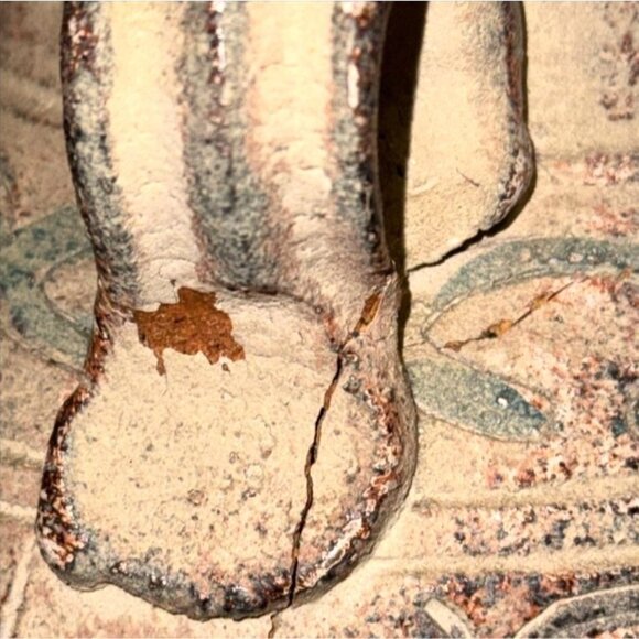 Antique-Style Ceramic Vase With Handles & Distressed Finish - Picture 4 of 10